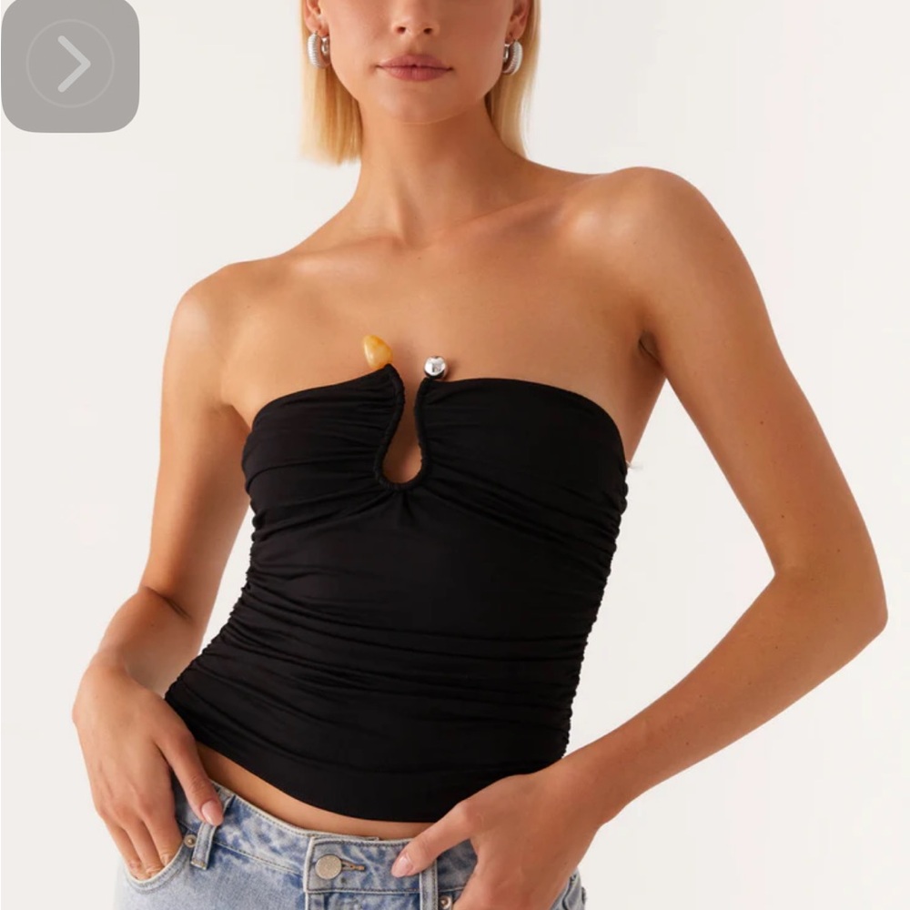 Peppermayo Black Strapless Top